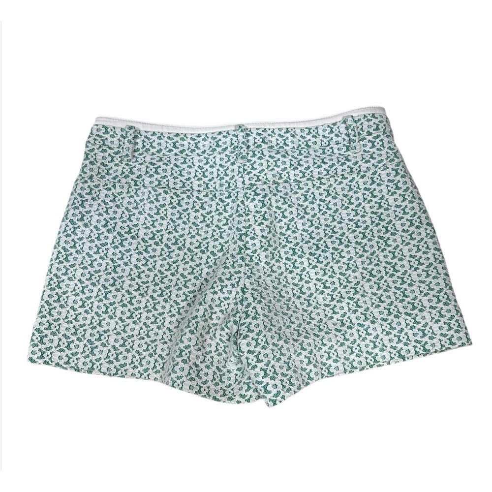 Anthropologie CARTONNIER Rose Point Shorts Lace Overlay Kelly Green Ivory Size 4 - Picture 3 of 6